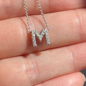 Roberto Coin Love Letter M pendant, Diamonds